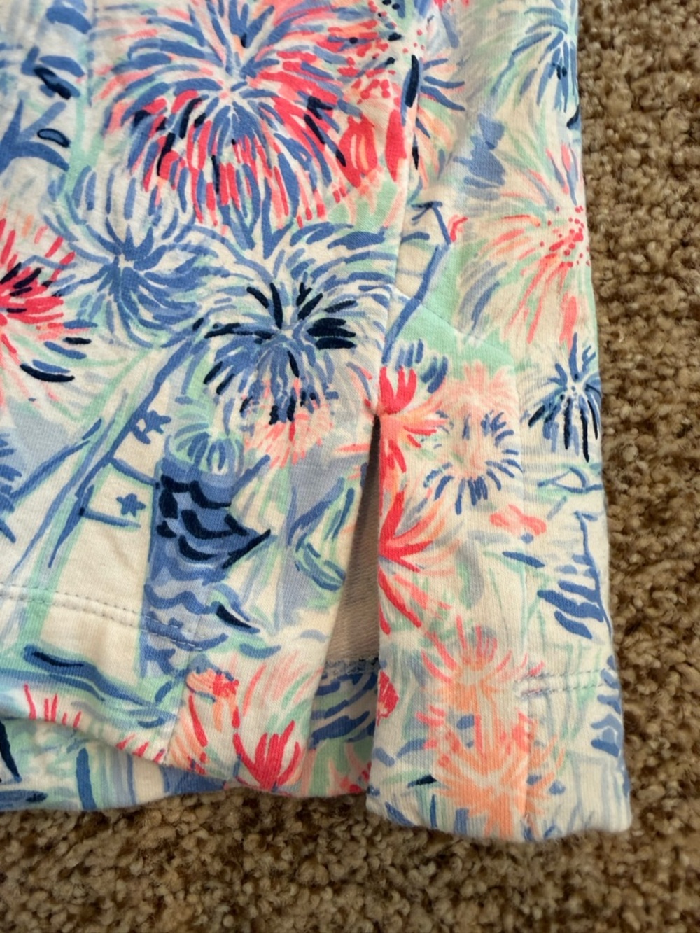 Lilly Pulitzer V-Neck Shift Dress in Blue & Pink Wave Print - Picture 9 of 9